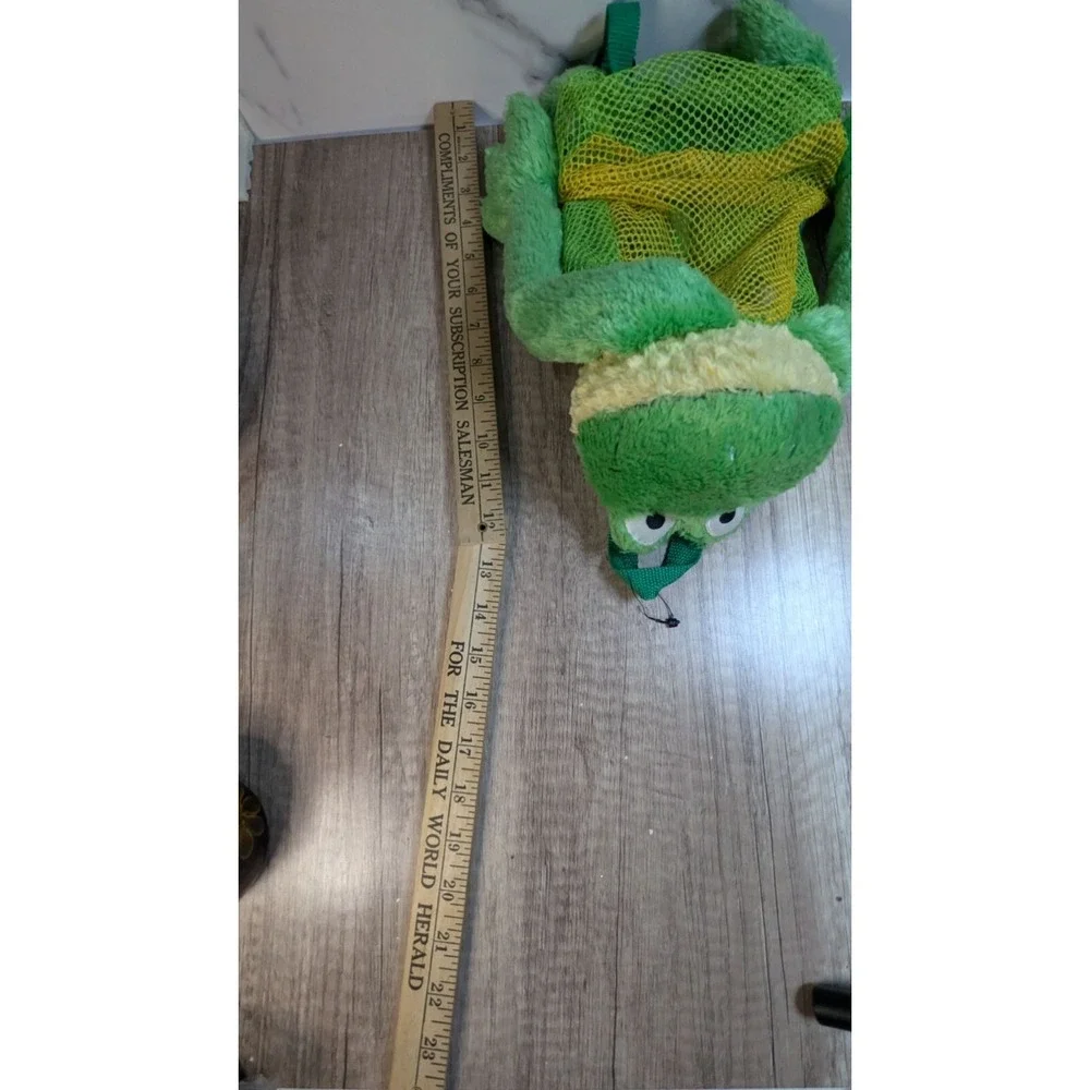 Silly Sacs by Stephen Joseph Frog Plush Backpack Green Mesh 2006 Stuffed Animal